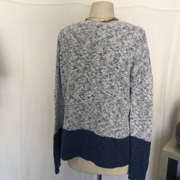 Vince Sweater Linen cotton blend marbled two tone pullover size S - Picture 5 of 7